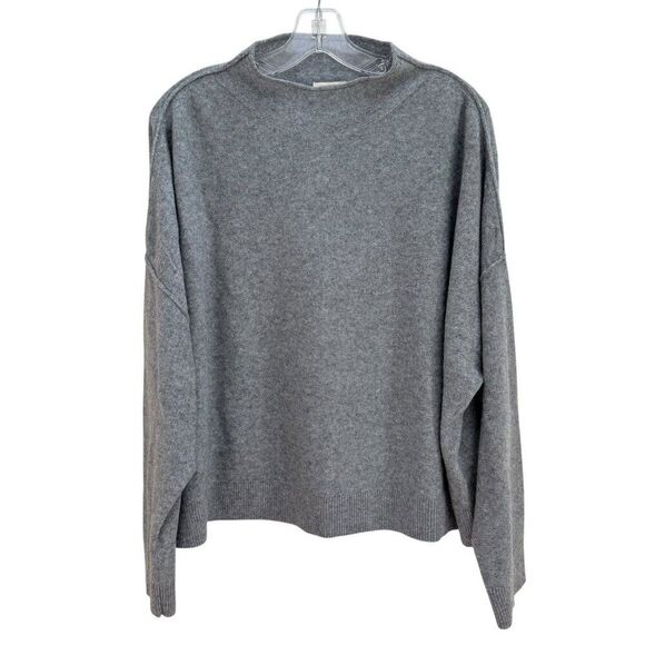 ANTHROPOLOGIE Alani 100% Cashmere Mock-Neck Sweater by Pilcro Womens XL Grey NWT - Picture 5 of 11